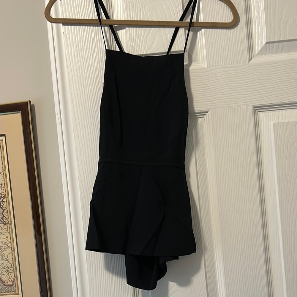 Theory Black Sleeveless Top with crisscrossed back spagetthi straps